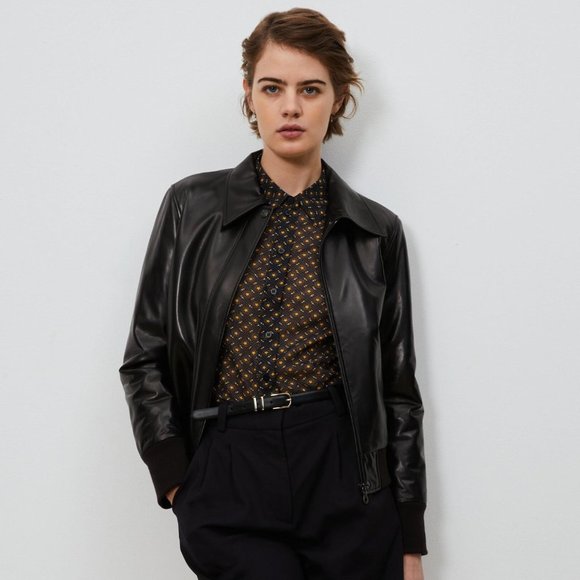 (NWT) Lambskin Zip Jacket, Comptoir Des Cotonniers - Picture 1 of 7